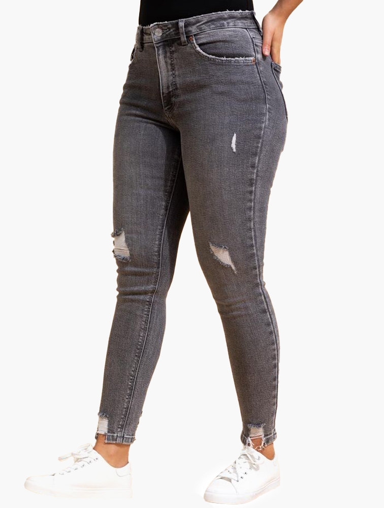 Charcoal grey ripped 2024 jeans